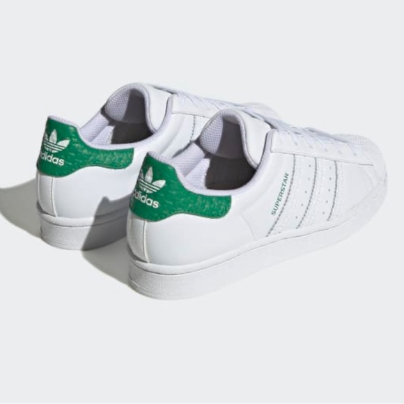 Adidas Superstar Originals Classic Shell-toe Cloud White Green Size 6 - Picture 5 of 15